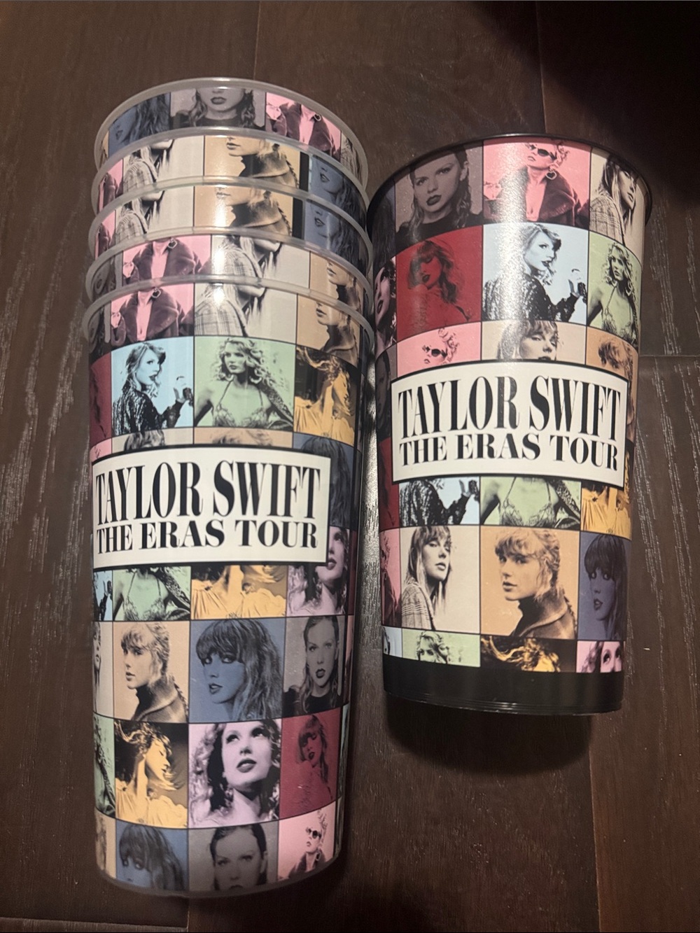 Set of 6 Taylor Swift Multicolor Eras Tour Collage Plastic Cups